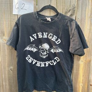 Vintage Avenged Sevenfold Skull & Bat Wings Graphic T-Shirt Men's M Black